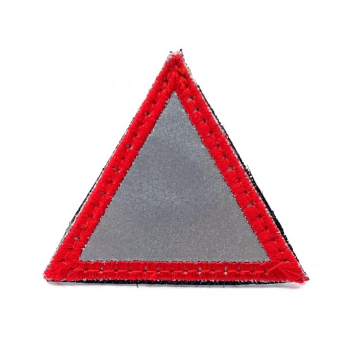 Reflexný trojuholník nášivka / šírka 5 cm x 5 cm výška / 